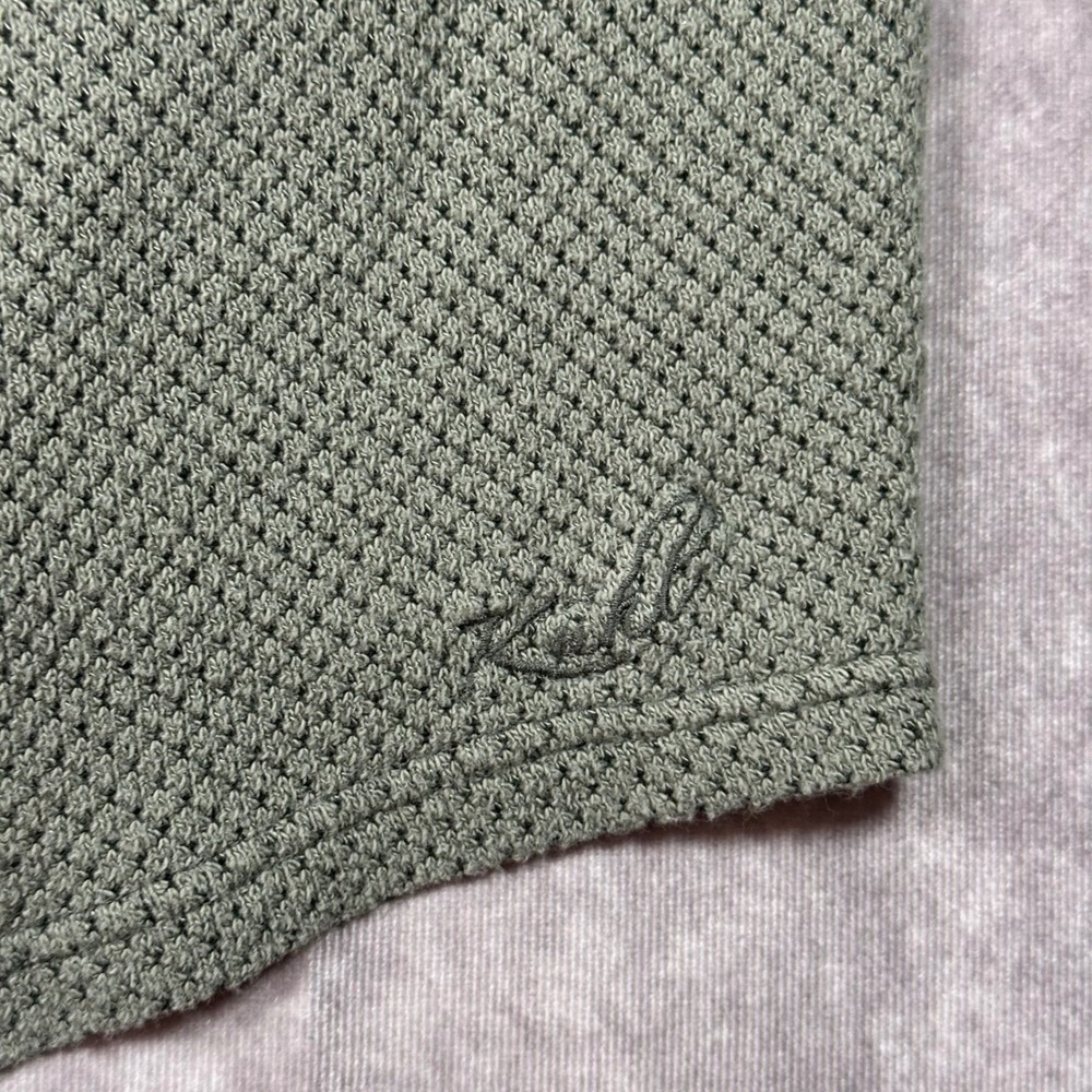 Kuhl Men 1X Waffle Knit Pullover Sweater Olive Green Relaxed Fit Outdoor Hiking - Picture 3 of 9